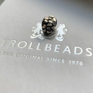 Trollbead Rose Bead, Silver (RETIRED, RARE)